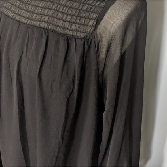 Women's H&M Semi Sheer Smocked Neck Dress Small Holiday Cocktail Formal Party - Picture 3 of 6